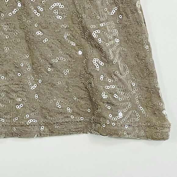 Kaos Italy Tan Sequin Swirl Mini Sleeveless Sheath Bodycon Dress Women's Medium - Picture 4 of 7